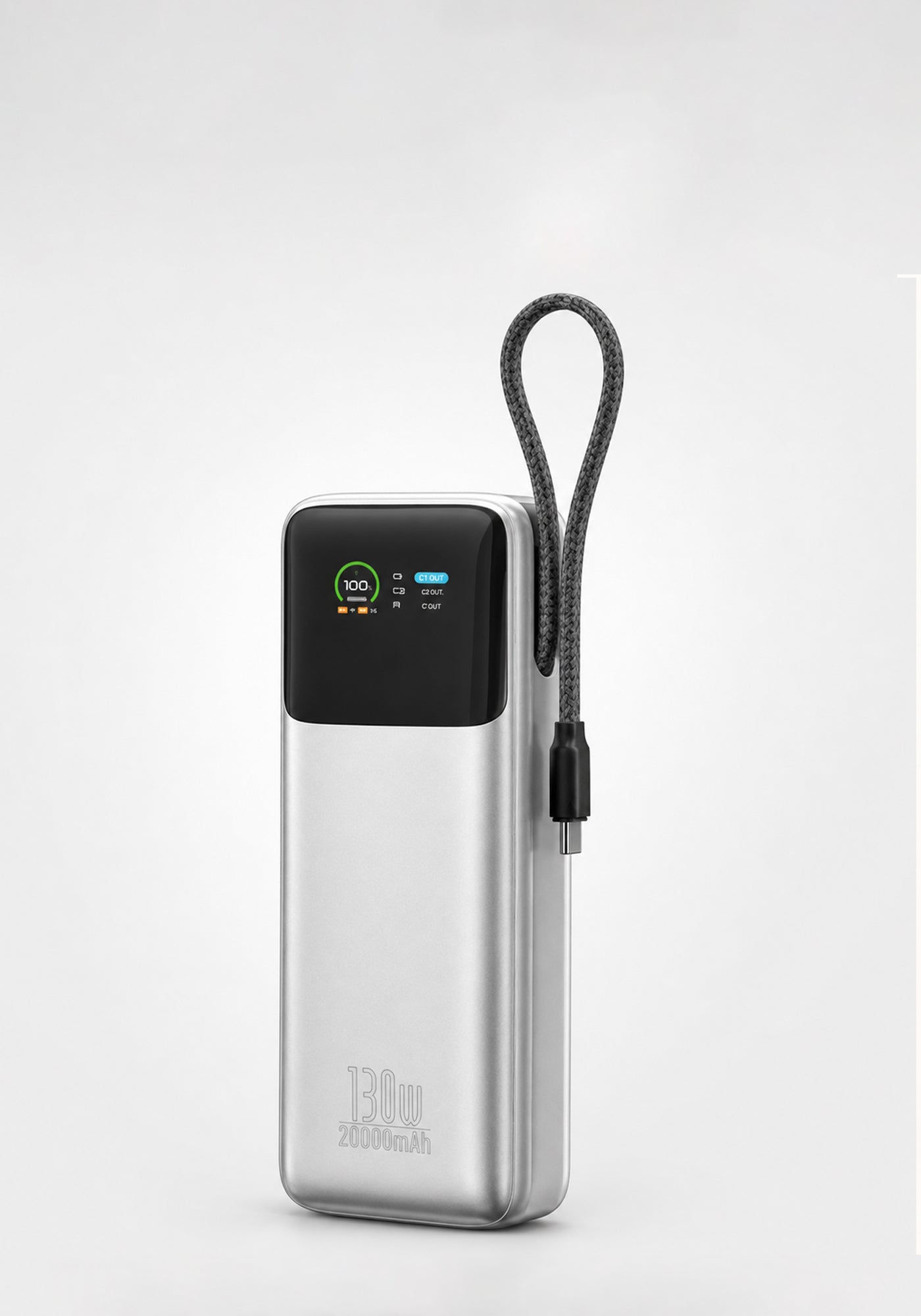 WiWU PM301 Power Mega 130W 20000mAh Hızlı Şarj Powerbank – Silver