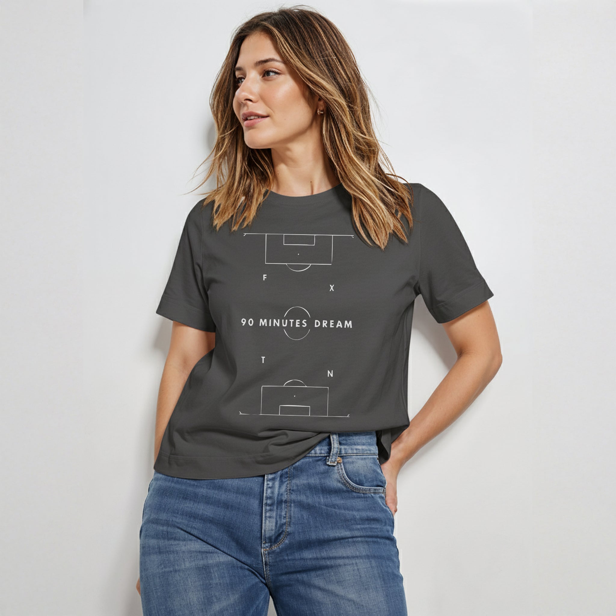 90 Minutes Dream — Minimal Soccer Lines T-Shirt