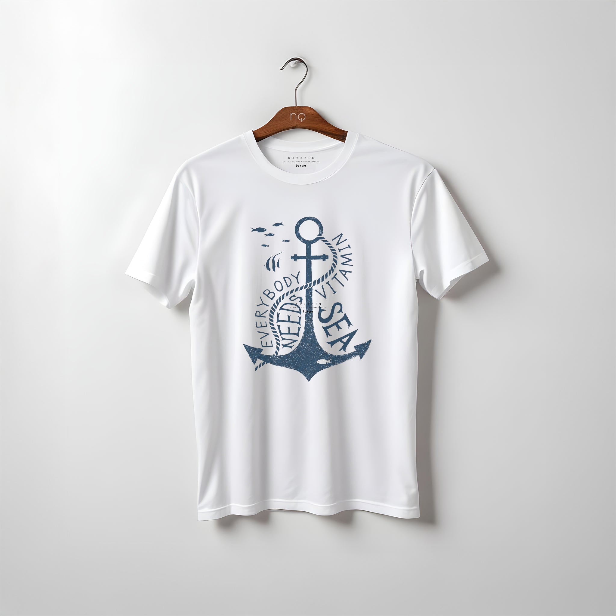 Every Body Needs Vitamin Sea — Anchor Graphic Tee (Pure White)
