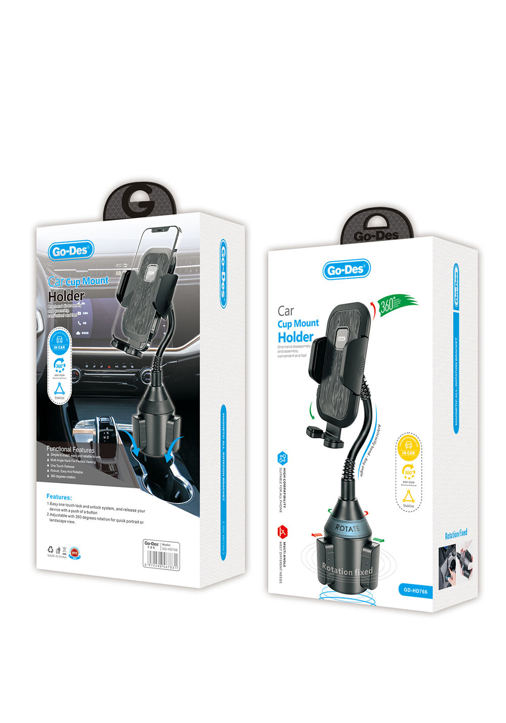 Go Des GD-HD766 Bardaklık Telefon Tutucu