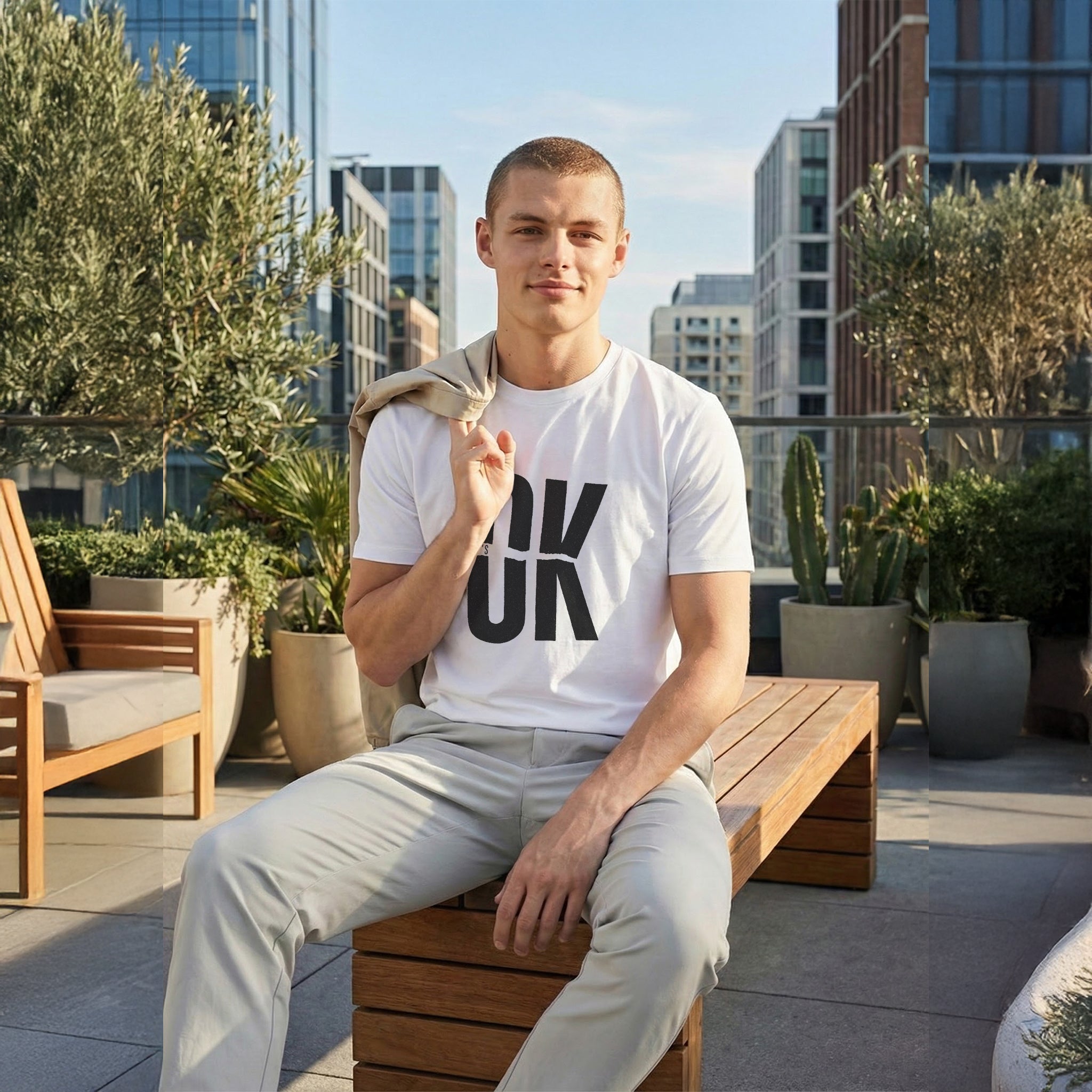 It’s OK — Minimal Statement Typography Tee (Pure White)