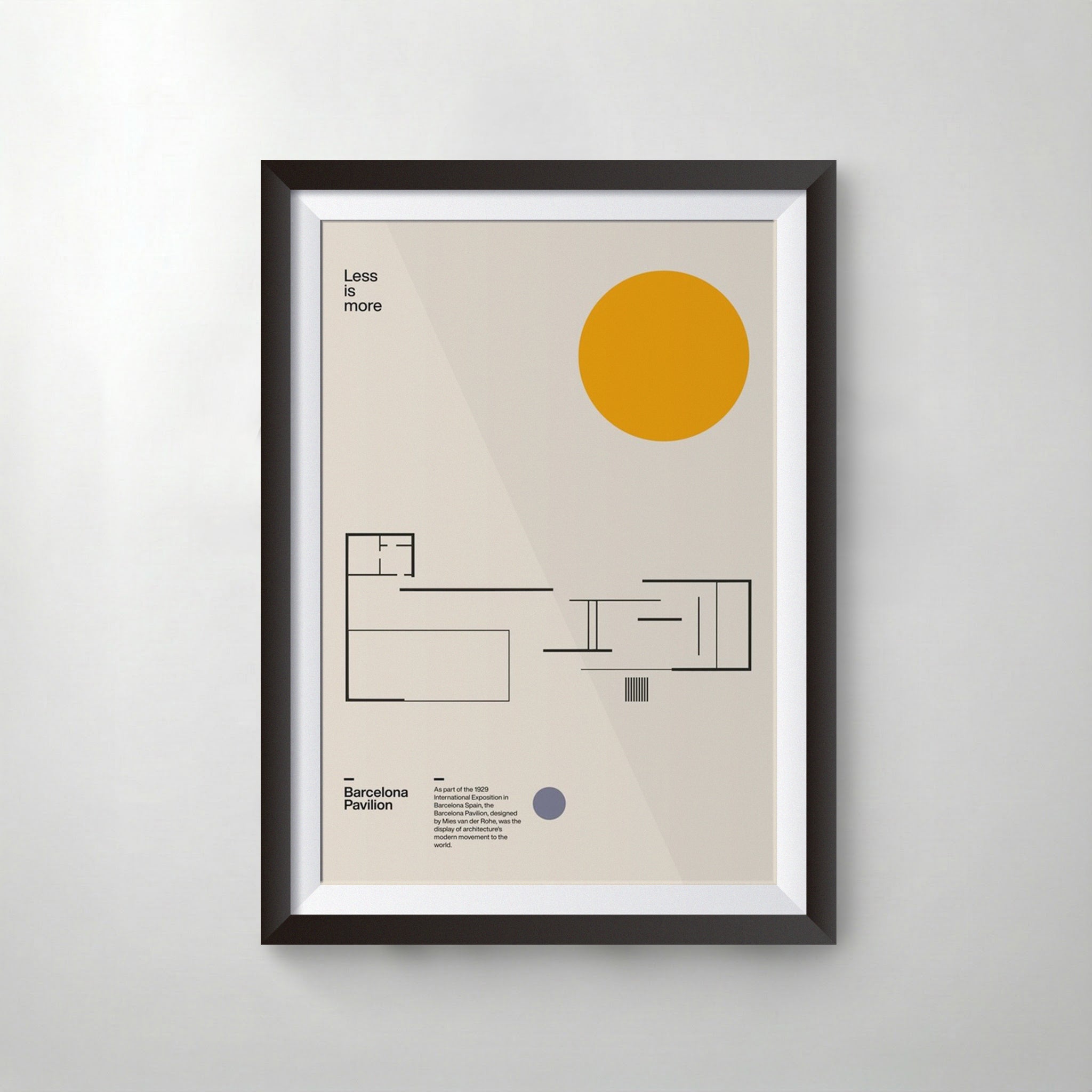 Az Çoktur — Barselona Pavyonu Minimalist Sanat Posteri