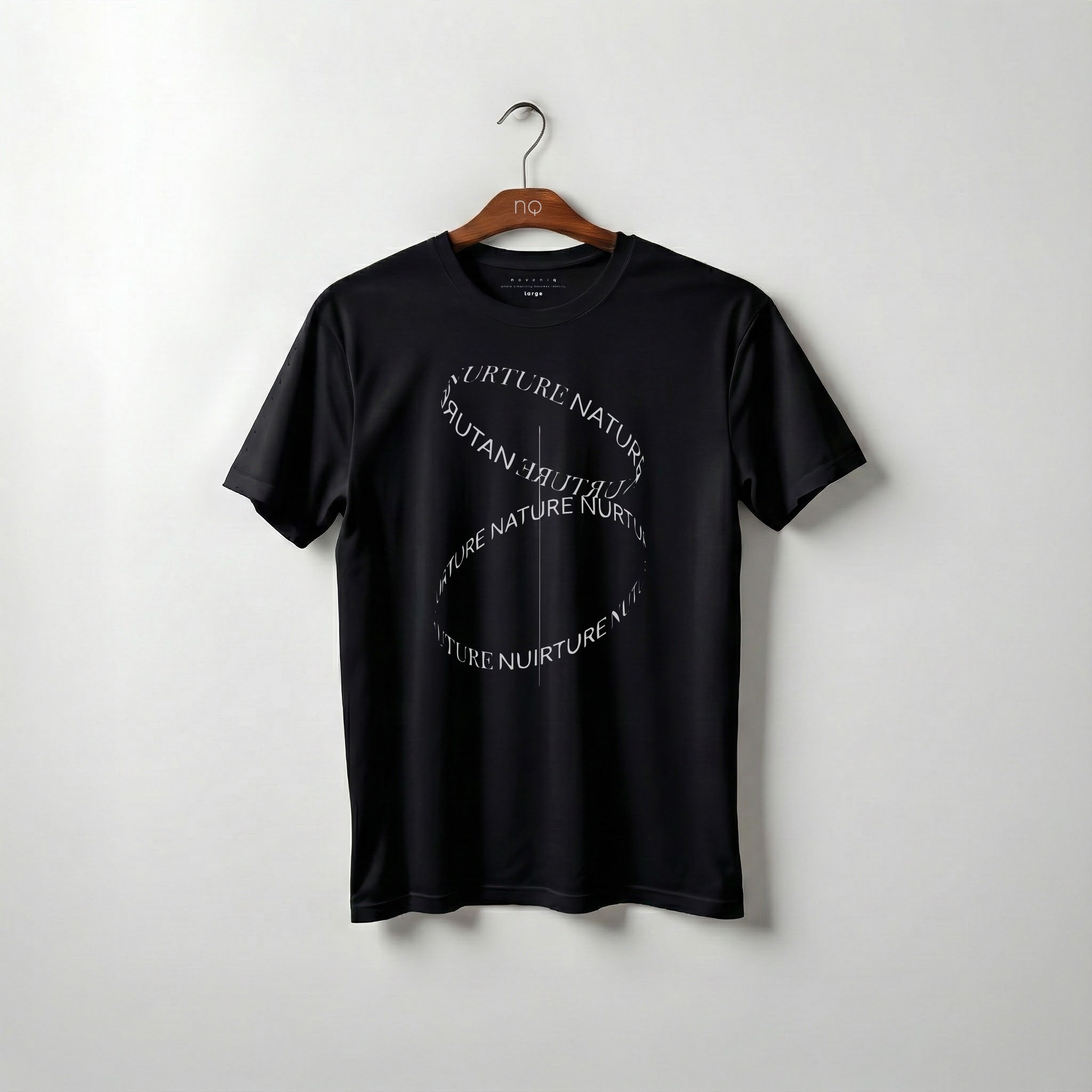 NATURE / NURTURE — Infinity Loop Typography Tee (Onyx Black)
