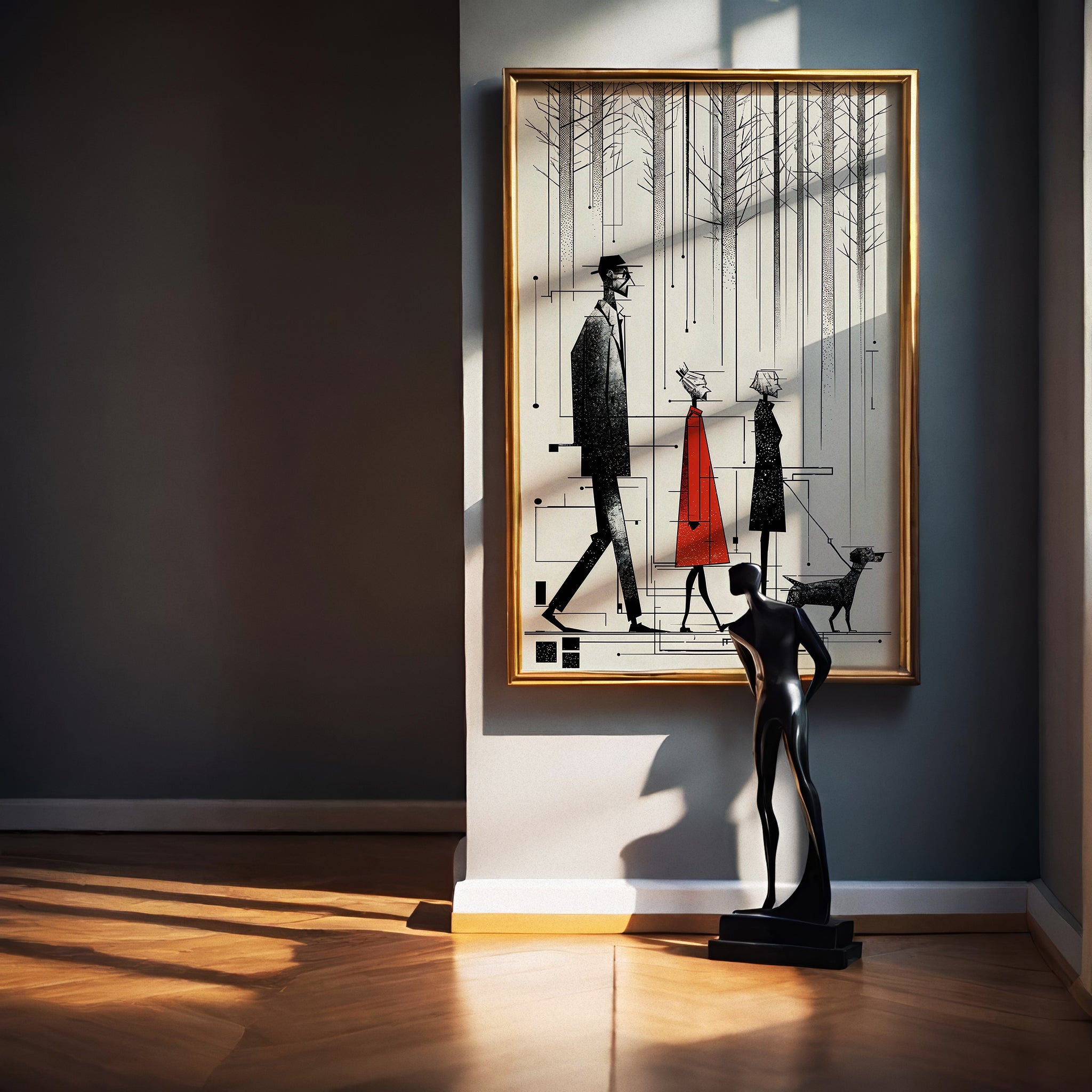 Silent Walk — Modern Minimal Art Poster