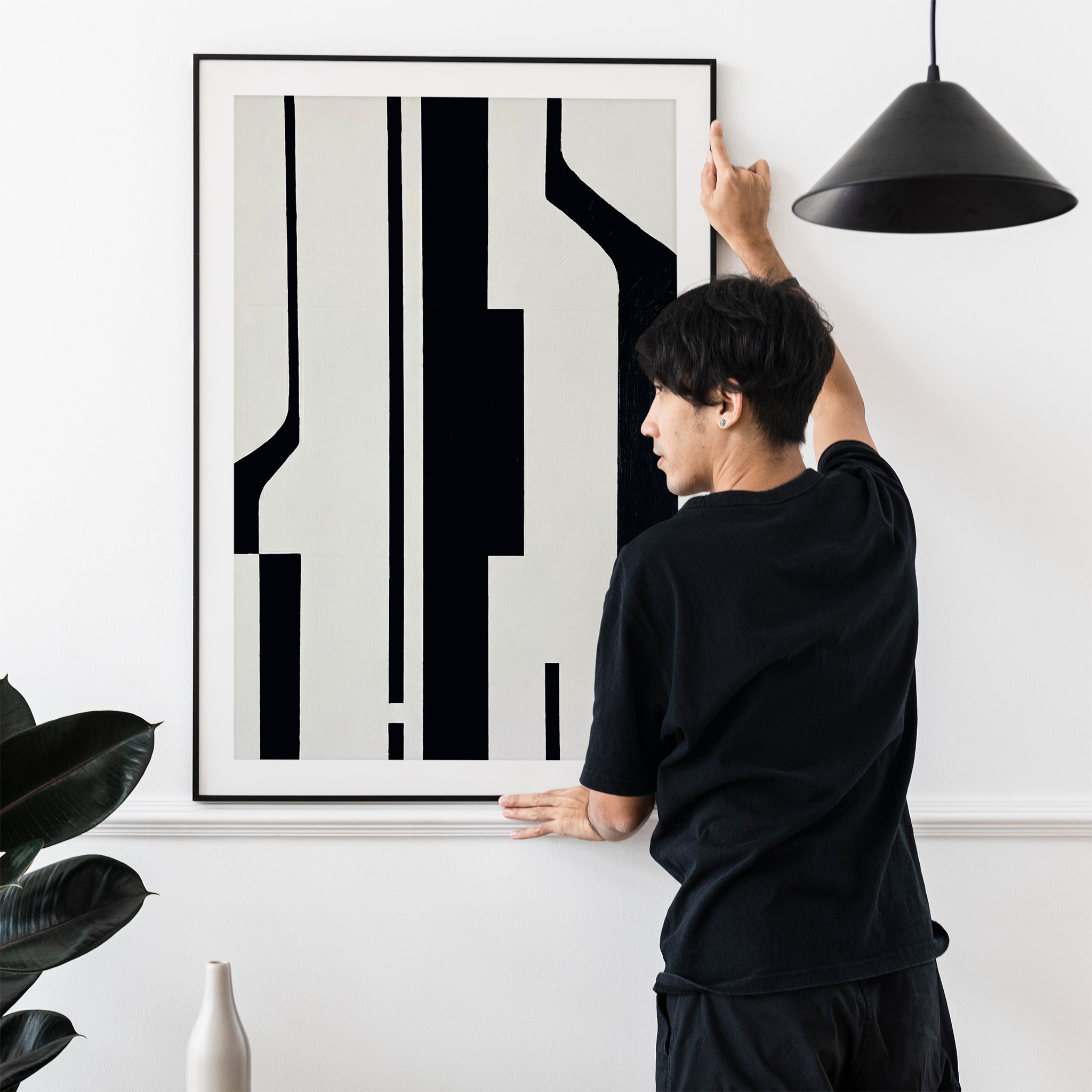 Silent Structures – Minimal Abstract Vertical Lines Poster