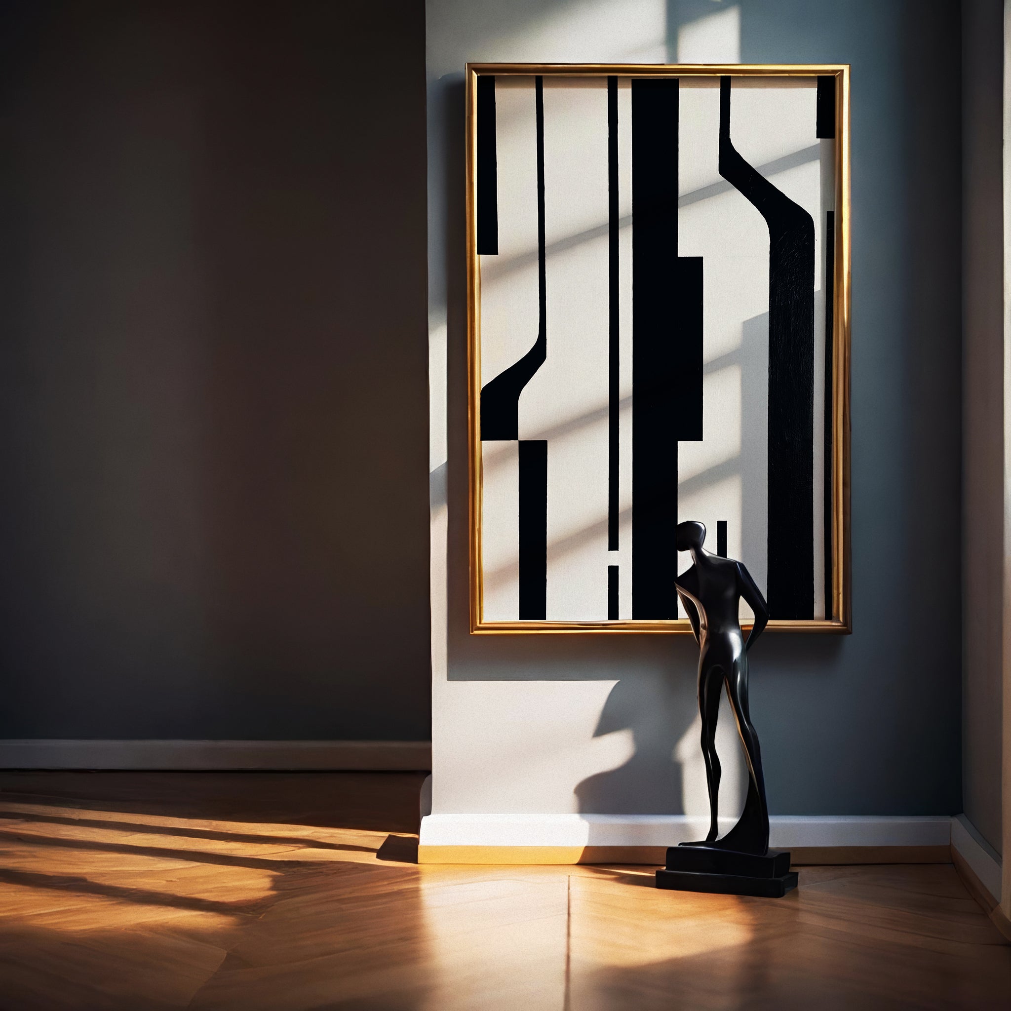 Silent Structures – Minimal Abstract Vertical Lines Poster