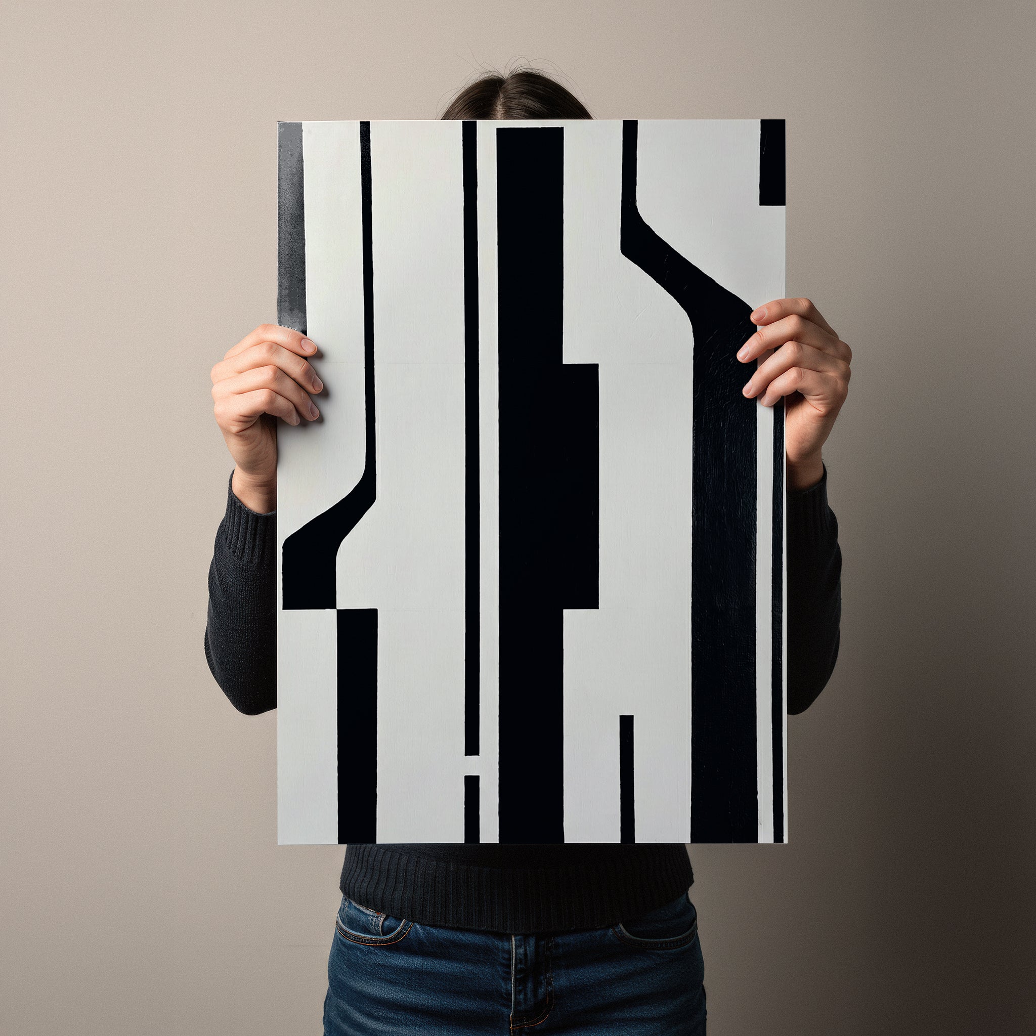Silent Structures – Minimal Abstract Vertical Lines Poster