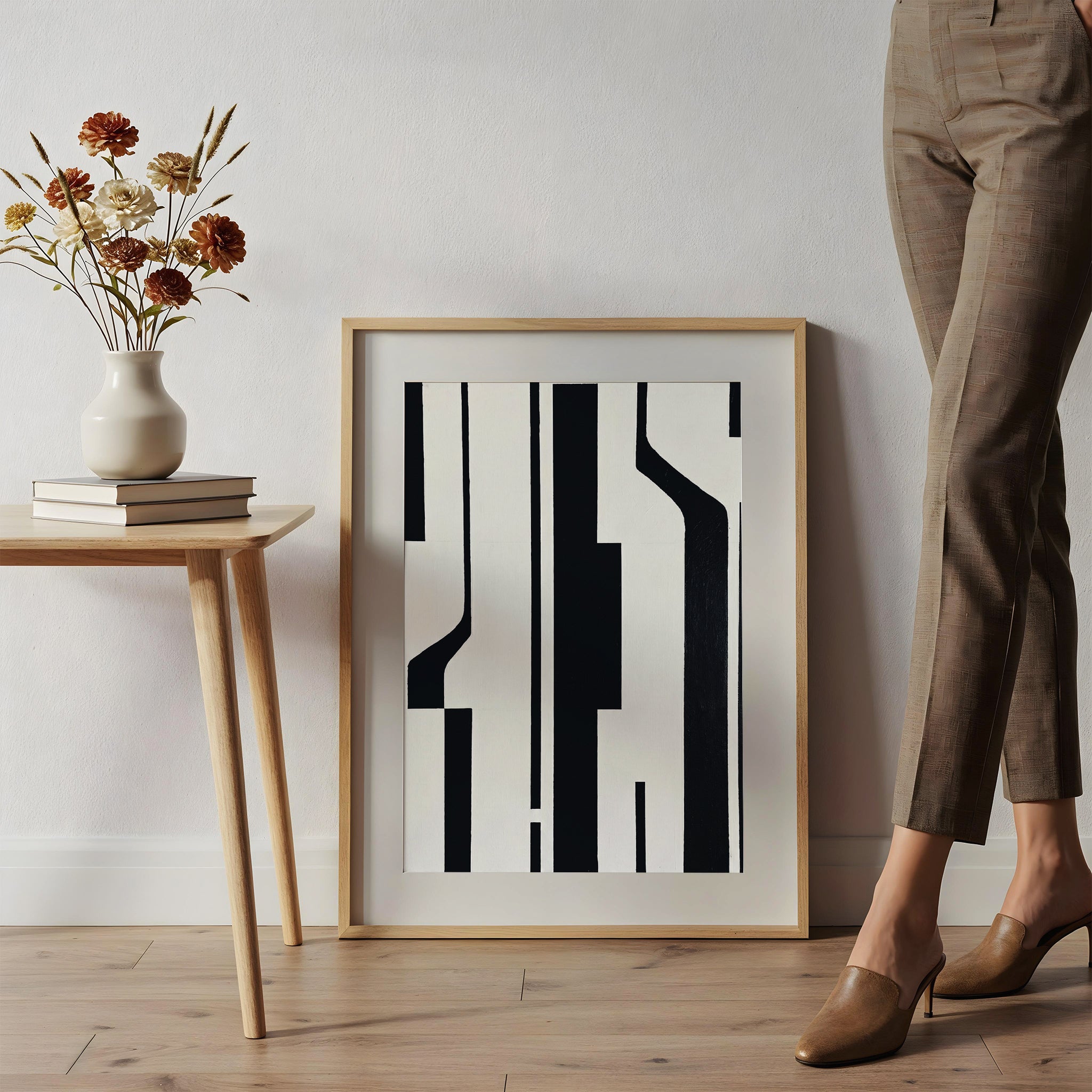 Silent Structures – Minimal Abstract Vertical Lines Poster