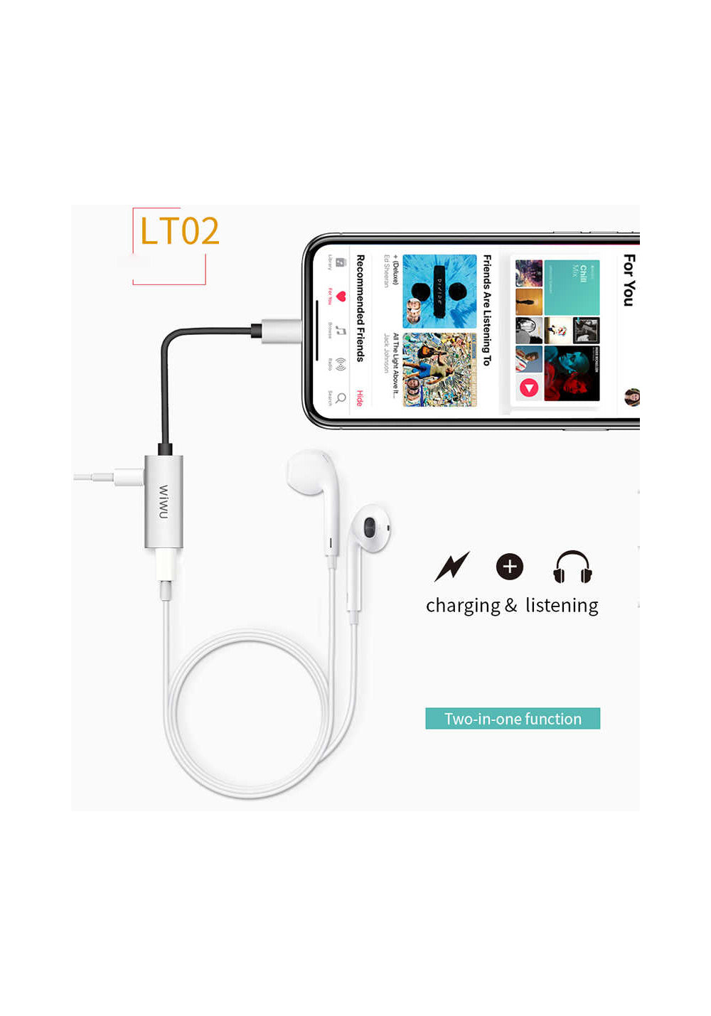Wiwu LT02 Plus Lightning Ses Adaptörü