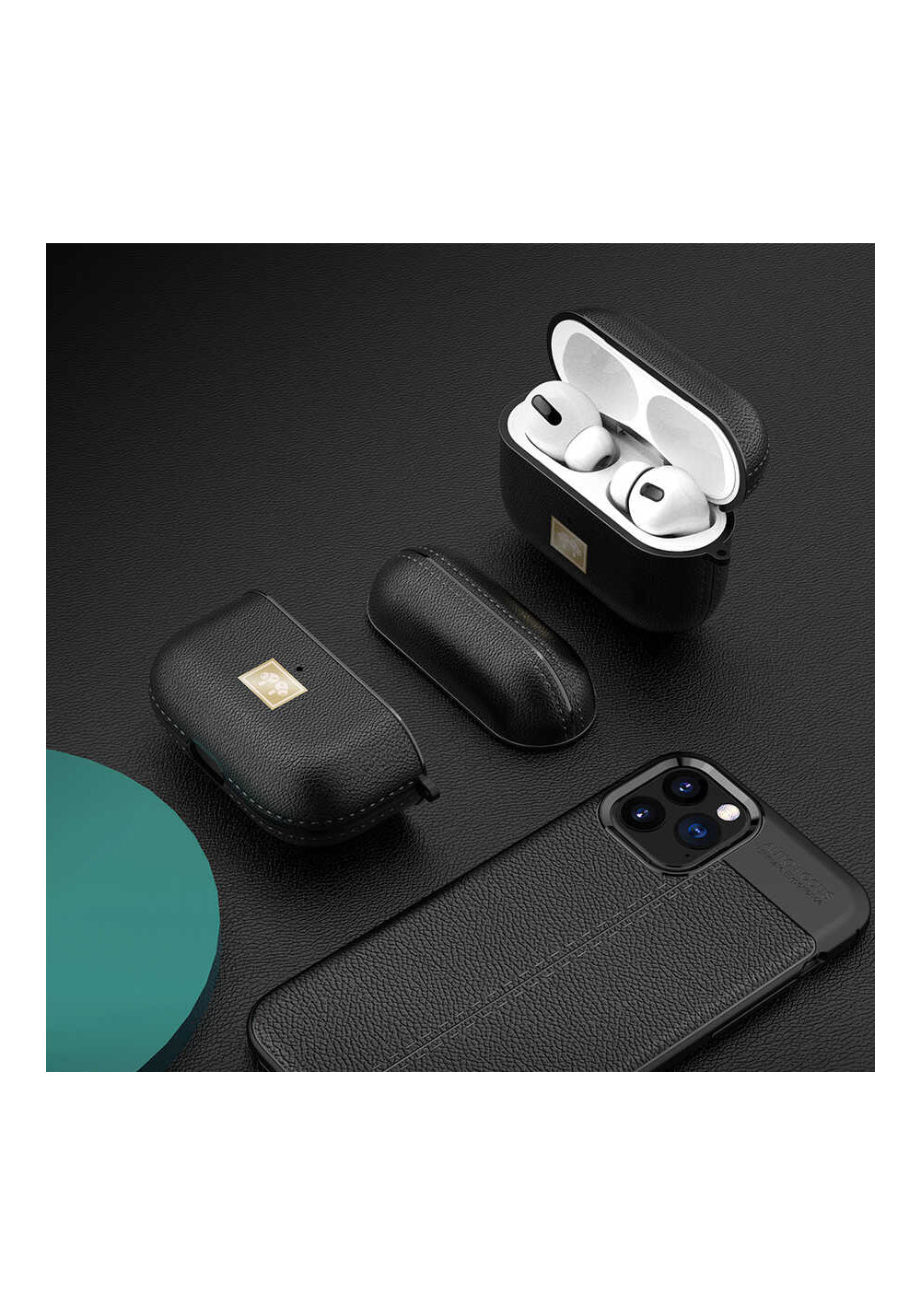Wlons Airpods Pro Deri Görünümlü Askı Aparatlı Kılıf