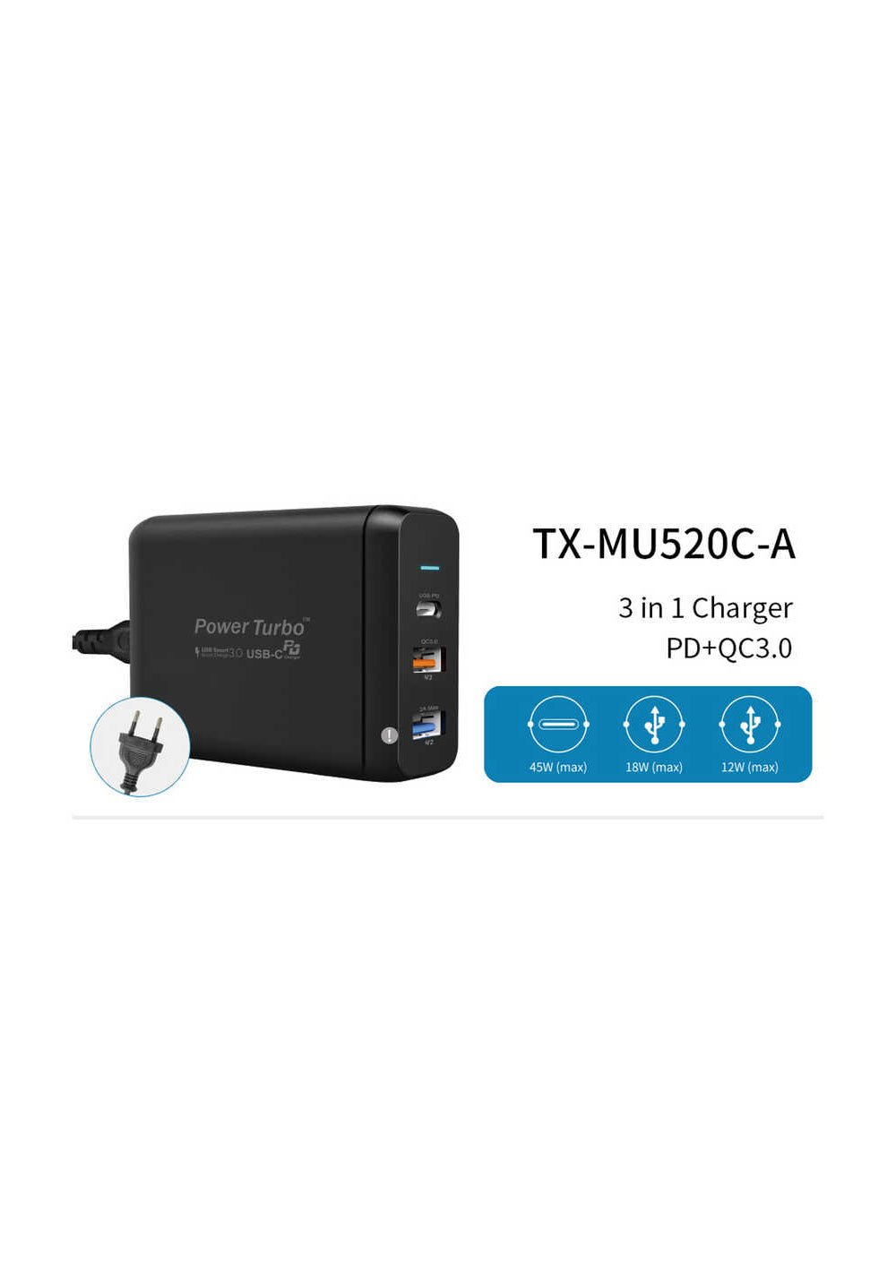 Wiwu PD Power Turbo TX-MU520C-A Universal Şarj Adaptörü