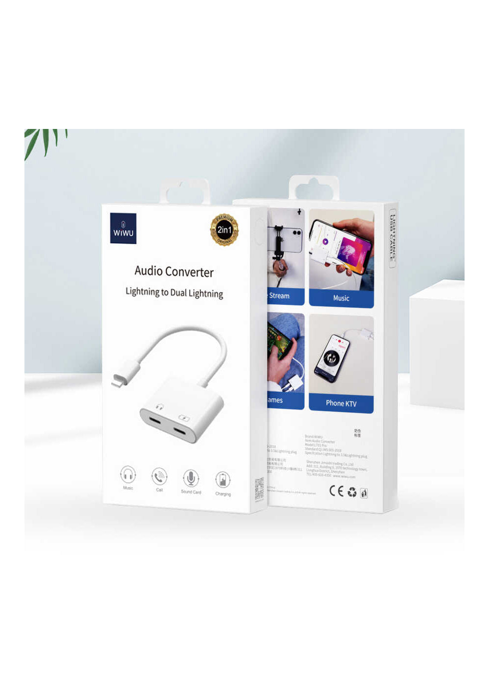 Wiwu LT01 Plus Lightning Ses Adaptörü