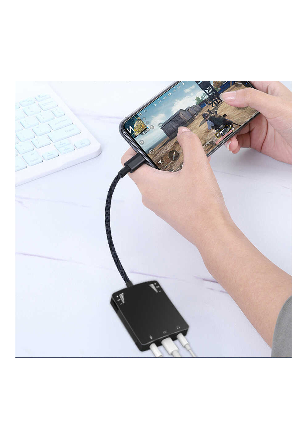 Wiwu 3 in 1 Live Broadcast Lightning Ses Adaptörü