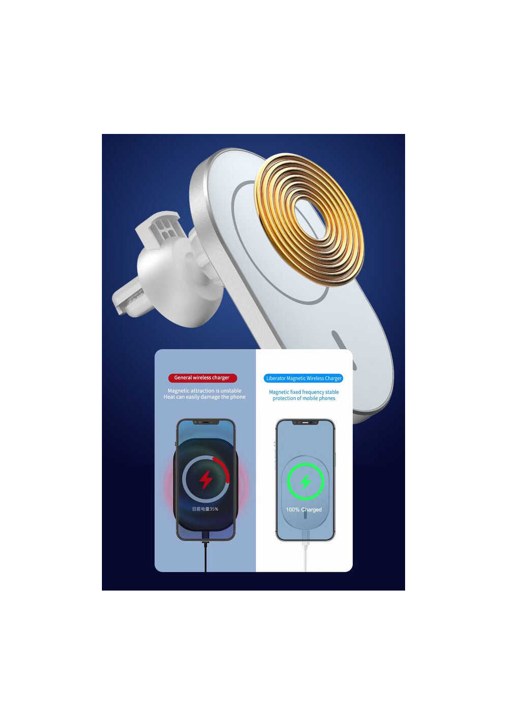 Wiwu CH-306 Magnetic Wireless Charging Car Mount Araç Telefon Tutucu
