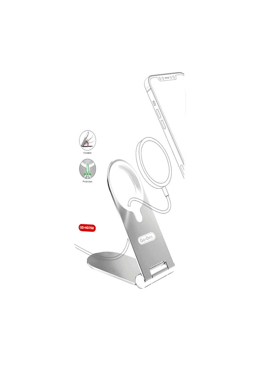 Go Des GD-HD768 M-safe Şarj Standı