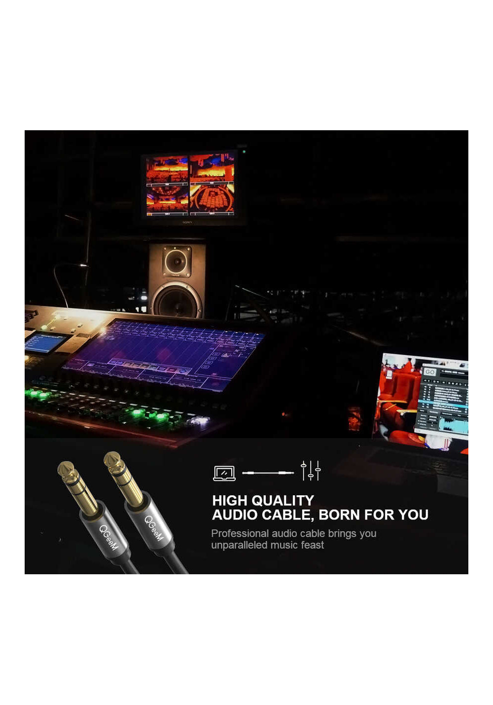 Qgeem QG-AU03 6.35mm Aux Audio Kablo 1M
