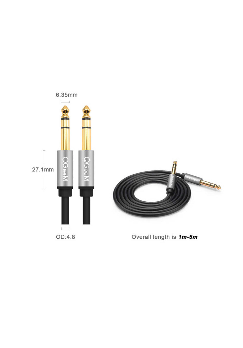 Qgeem QG-AU03 6.35mm Aux Audio Kablo 2M