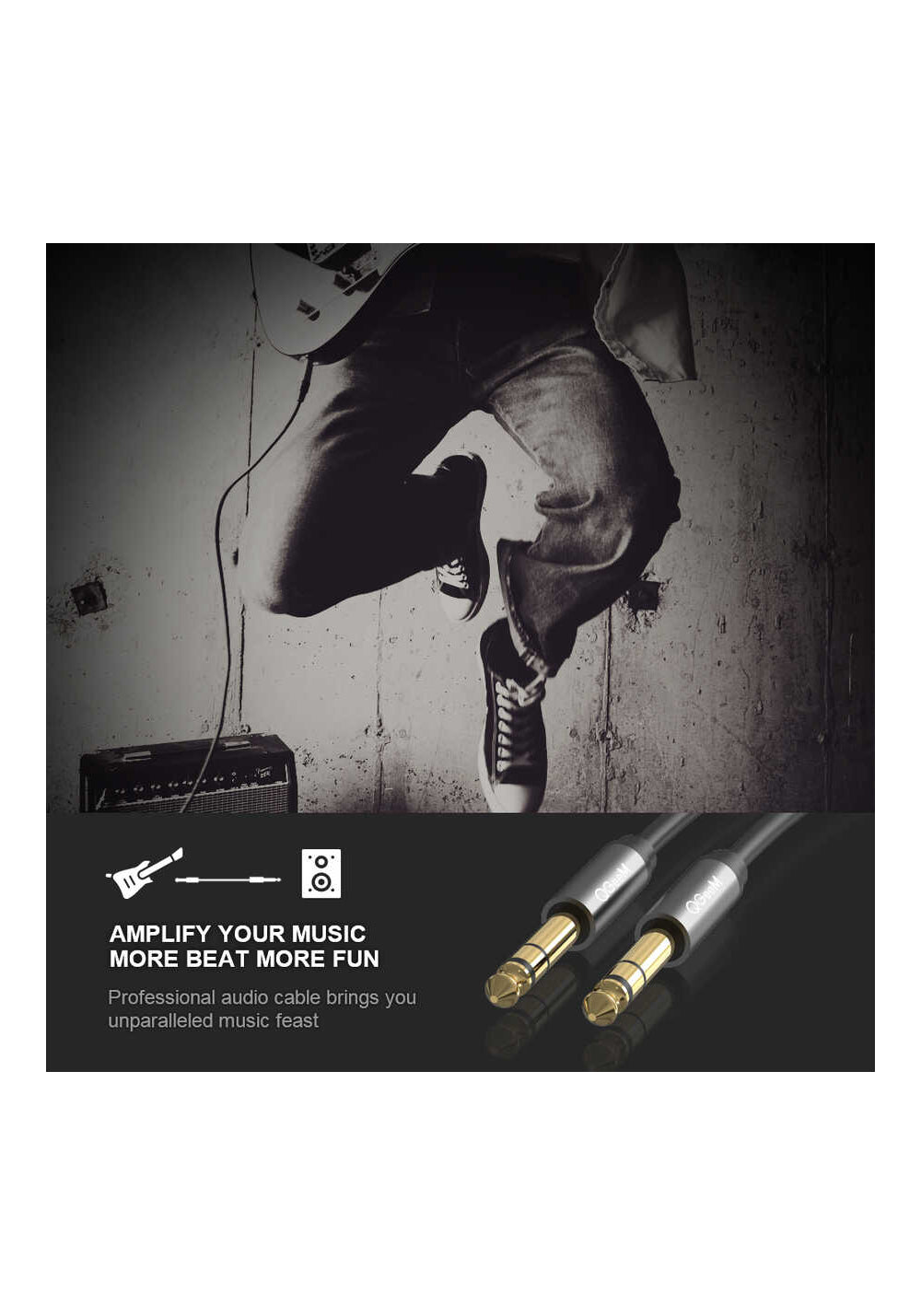 Qgeem QG-AU03 6.35mm Aux Audio Kablo 2M