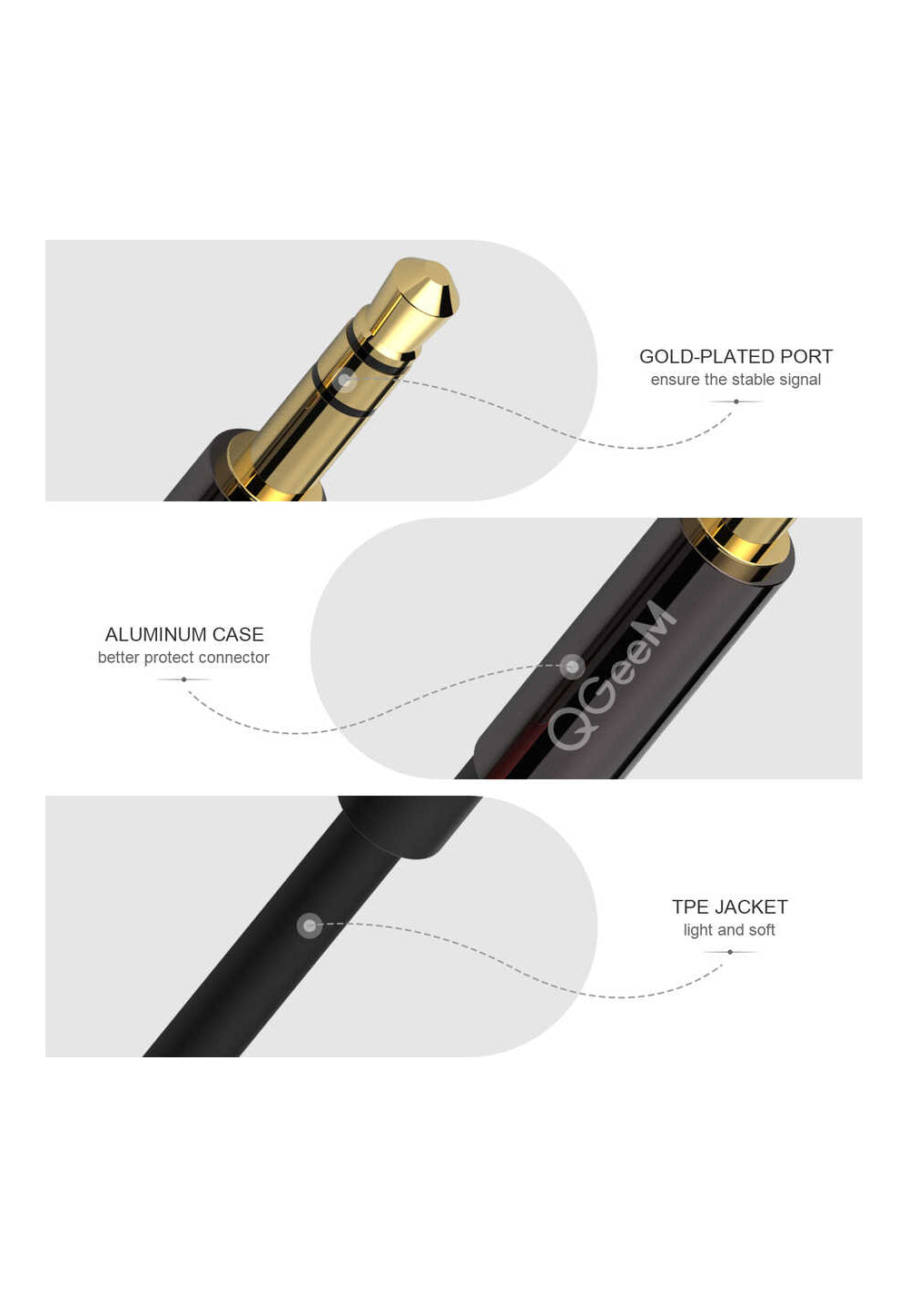 Qgeem QG-AU04 3.5mm Aux Audio Kablo 3M