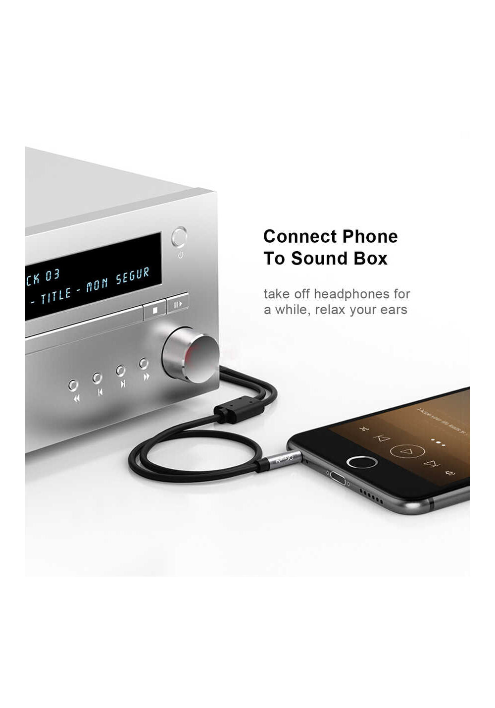 Qgeem QG-AU09 3.5mm To RCA Aux Audio Kablo 5M