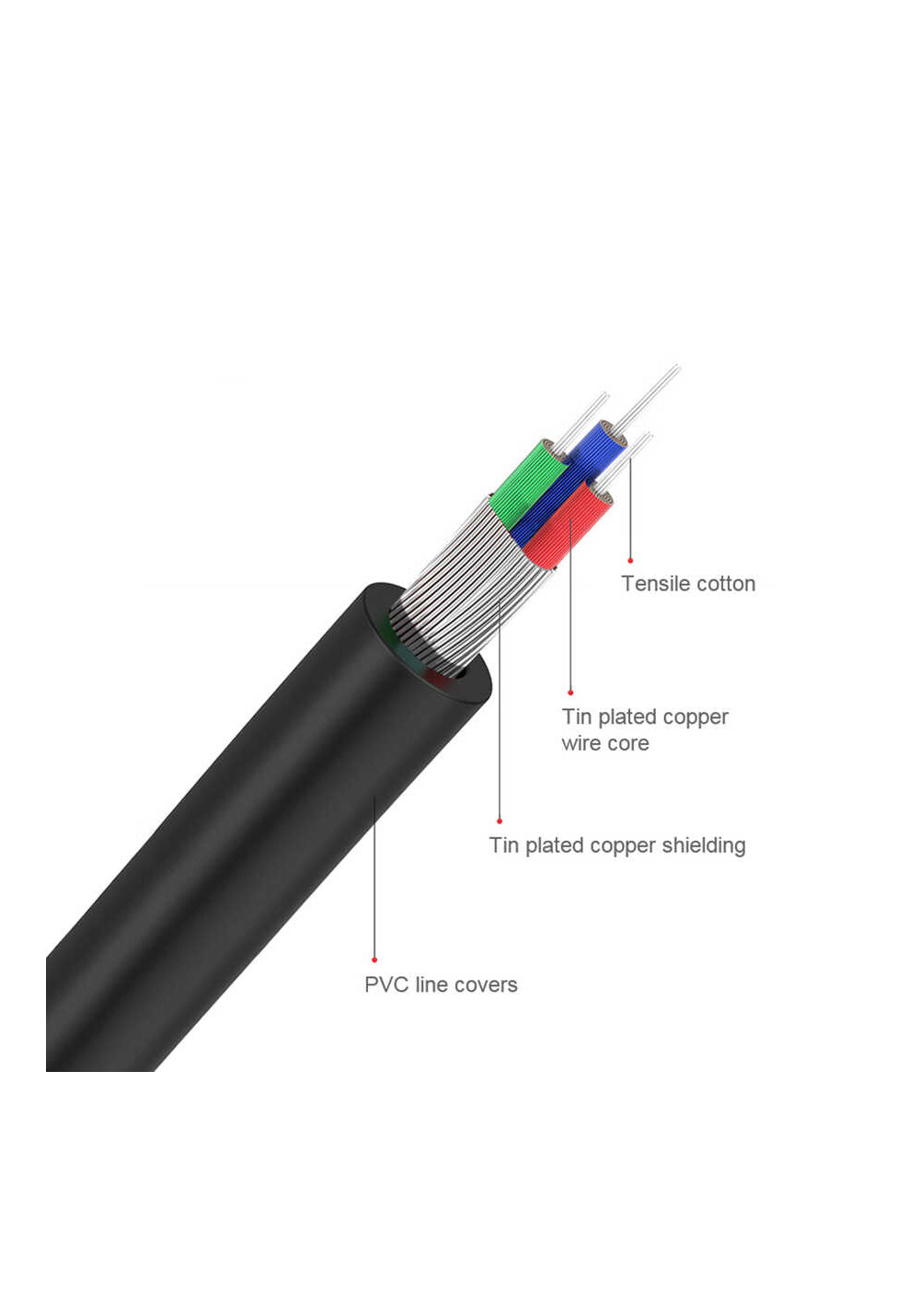 Qgeem QG-AU09 3.5mm To RCA Aux Audio Kablo 5M