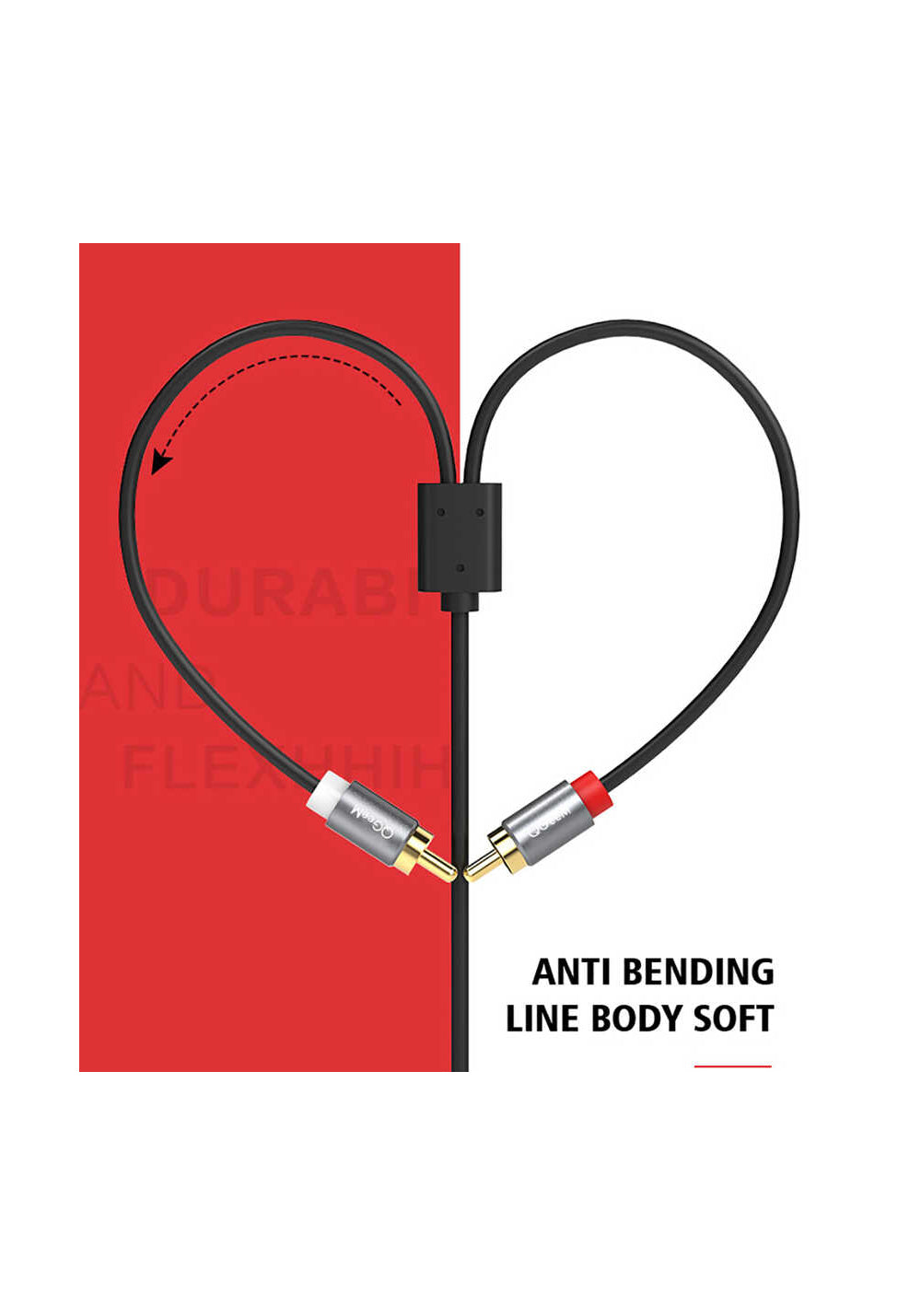 Qgeem QG-AU09 3.5mm To RCA Aux Audio Kablo 5M
