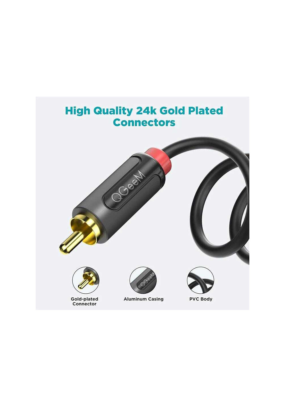 Qgeem QG-AU11 RCA Aux Audio Kablo 1.83M