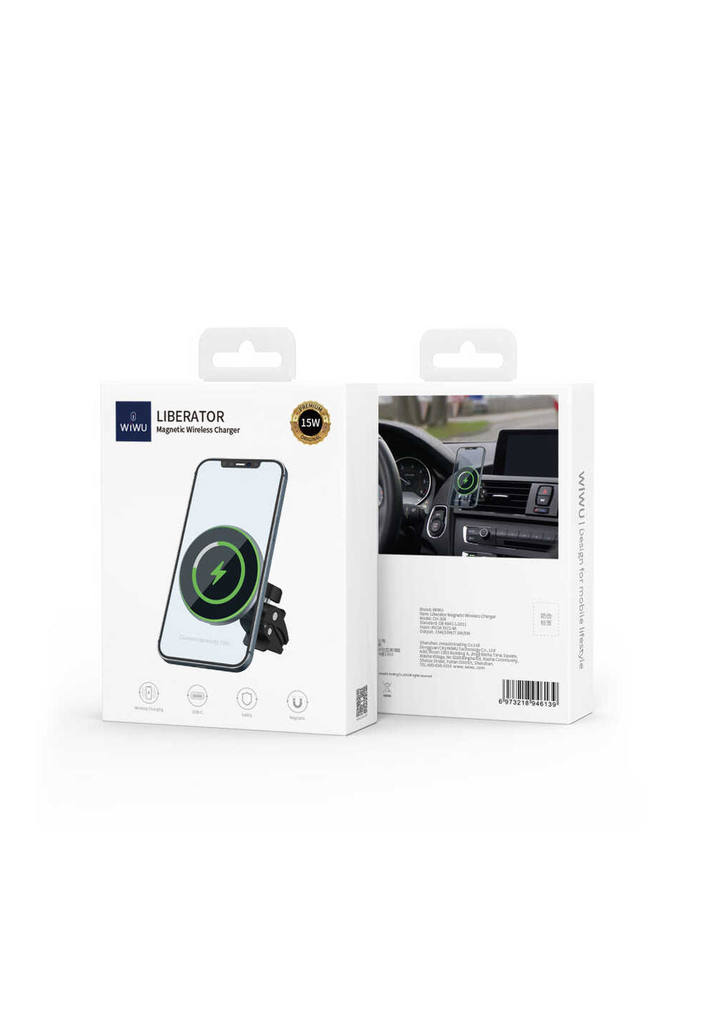 Wiwu CH-308 Magnetic Wireless Charging Car Mount Araç Telefon Tutucu