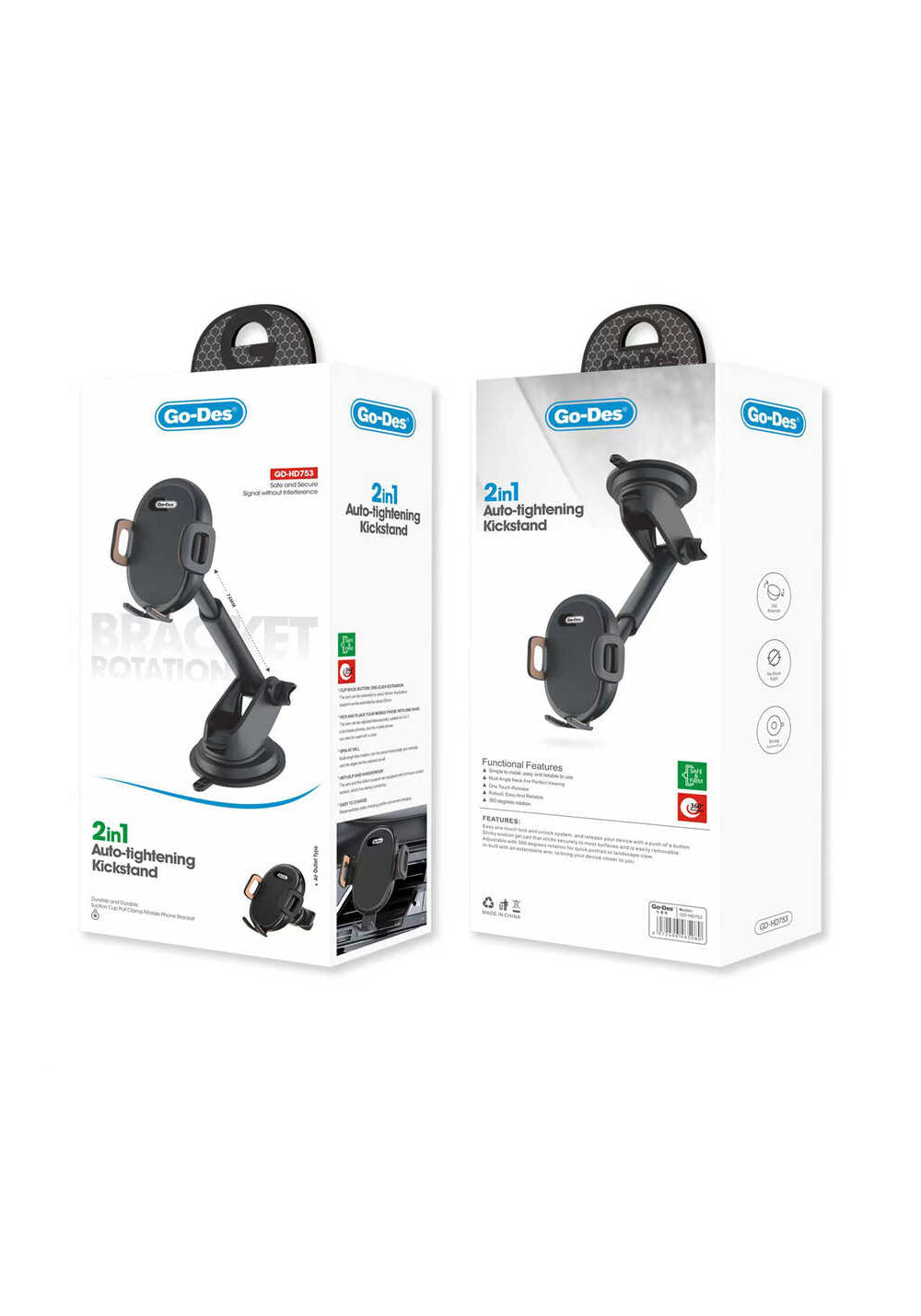 Go Des GD-HD753 2 in 1 Araç Telefon Tutucu