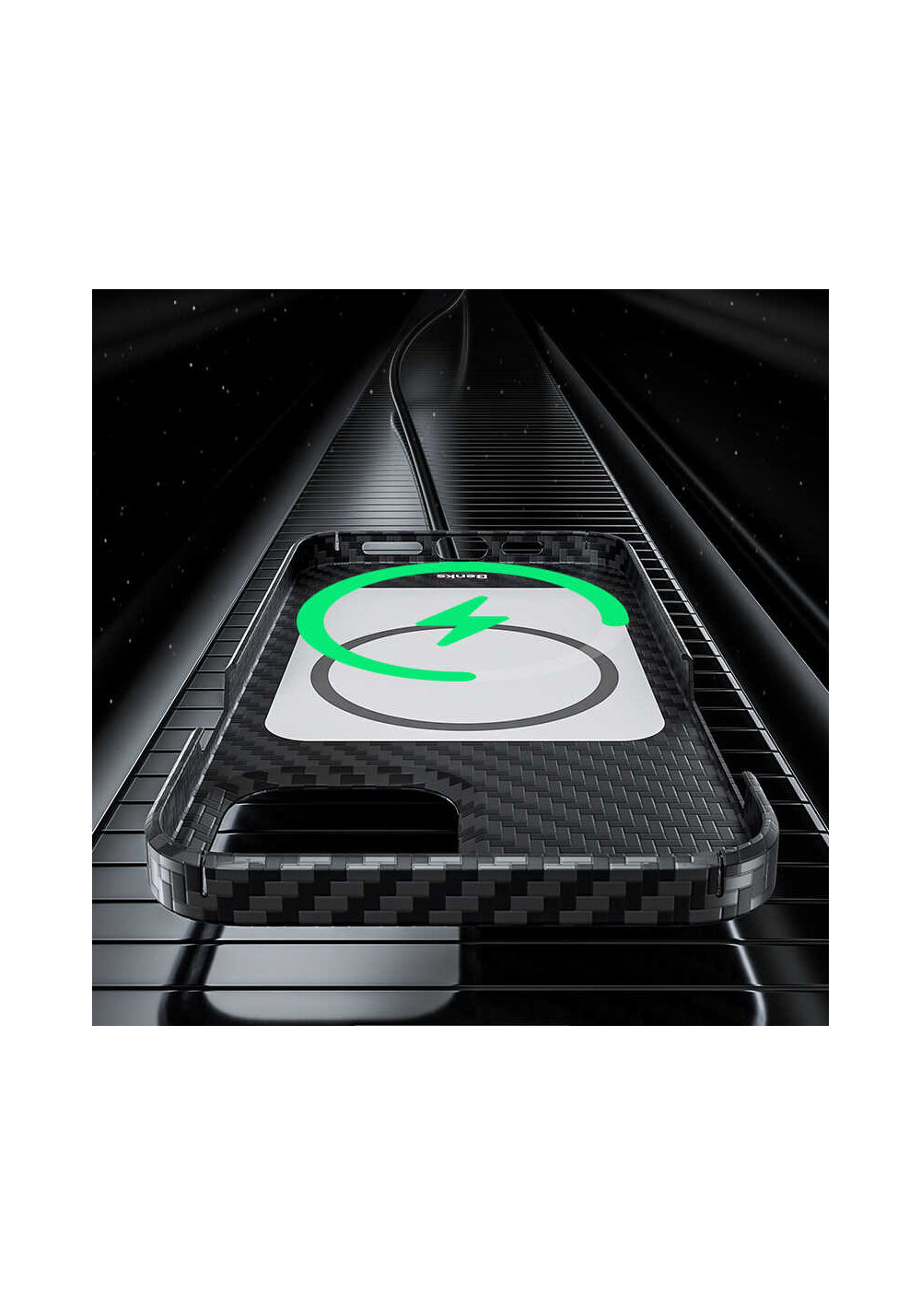 Benks iPhone 13 Pro Kılıf Aramid Karbon M-safe 3 in 1 Set