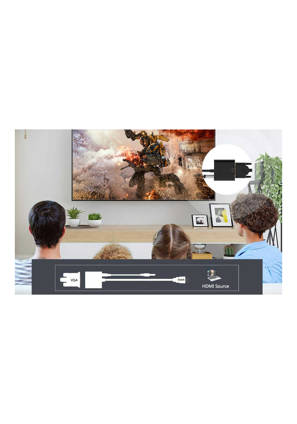 Qgeem QG-HD08 HDMI To VGA Dönüştürücü