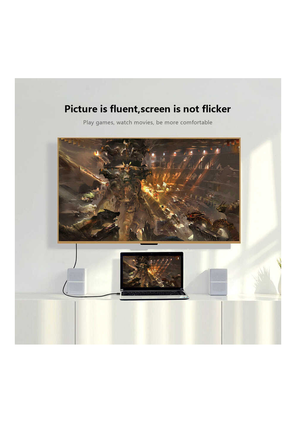 Qgeem QG-UA17 Type-C to VGA Adaptörü Yüksek Çözünürlüklü Dönüştürücü Kablo 1080p 60Hz 1.2 Metre