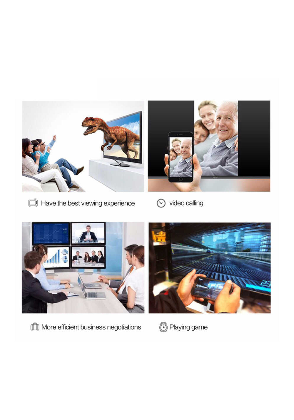 Qgeem QG-UA17 Type-C to VGA Adaptörü Yüksek Çözünürlüklü Dönüştürücü Kablo 1080p 60Hz 1.8 metre