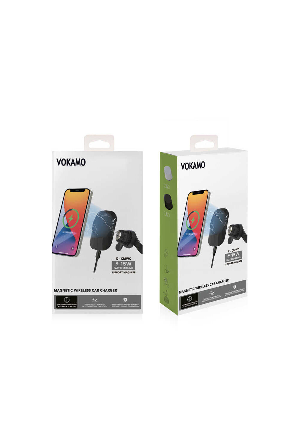 Vokamo WRL-01 Mıknatıslı Kablosuz Şarj Araç Telefon Tutucu