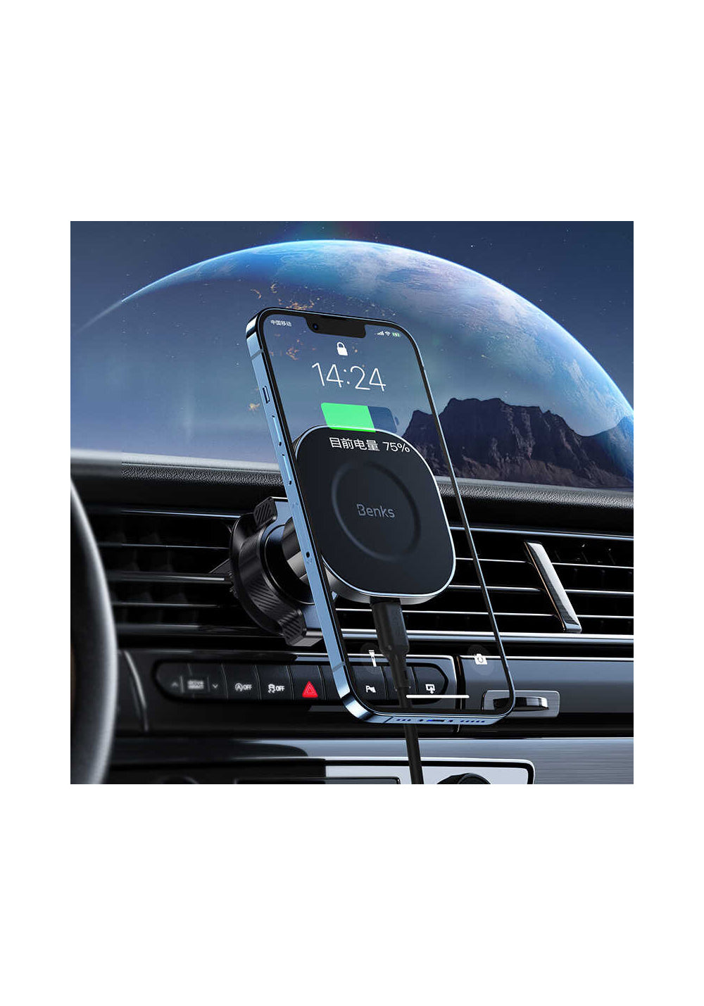 Benks CZ02 Pro Wireless Şarjlı Araç Telefon Tutucu