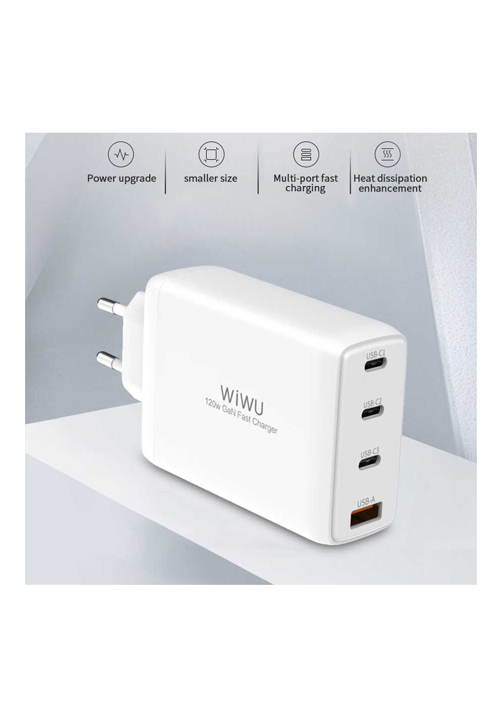 Wiwu TR257-AEU Mini GaN Tech 120W Power Adaptör