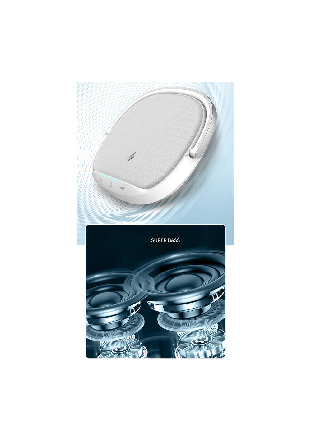 Wiwu Y1 Gece Lambalı Ve Kablosuz Şarj Standlı Bluetooth Hoparlör