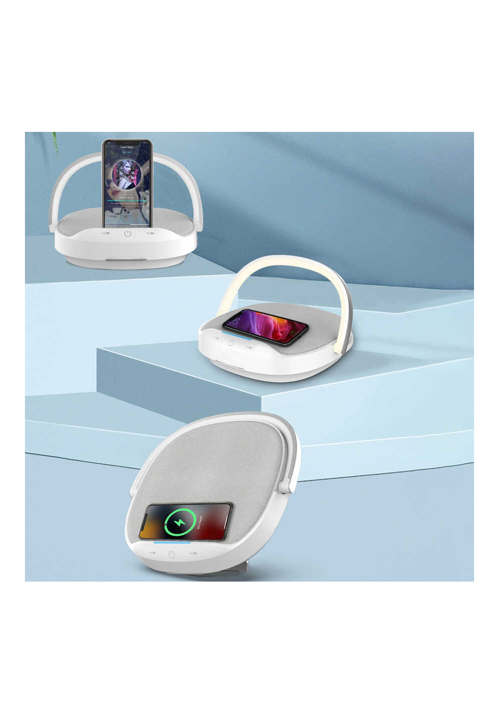 Wiwu Y1 Gece Lambalı Ve Kablosuz Şarj Standlı Bluetooth Hoparlör