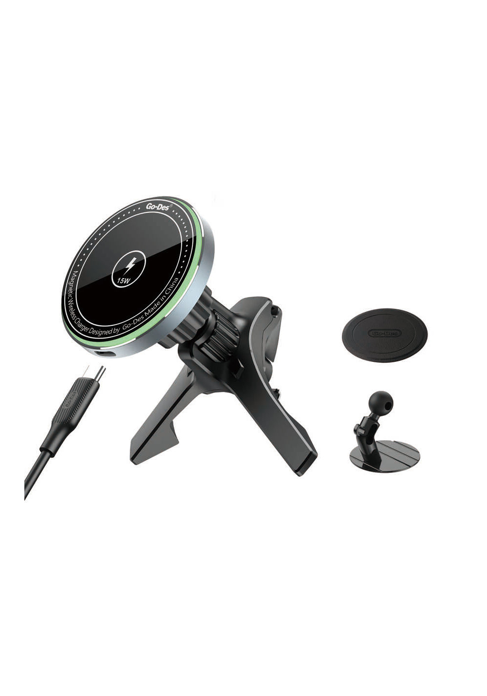 Go Des GD-WL289 Magnetik Wireless Kablosuz Şarjlı 2 in 1 Araç İçi Telefon Tutucu