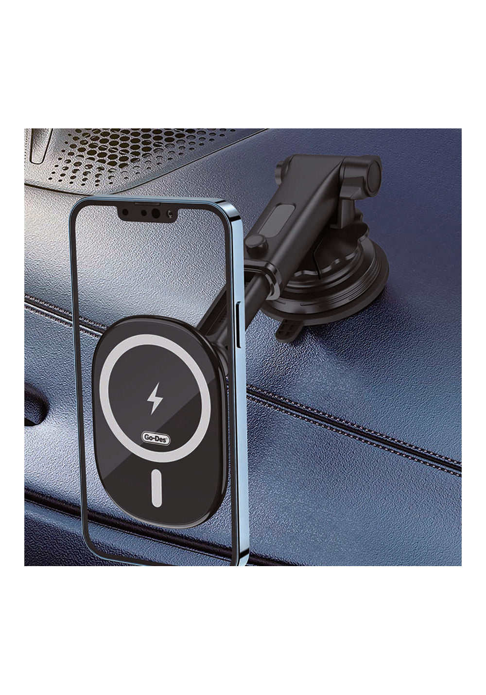 Go Des GD-WL398 Magnetik Wireless Şarj 2 in 1 Telefon Tutucu Vantuzlu Tasarım