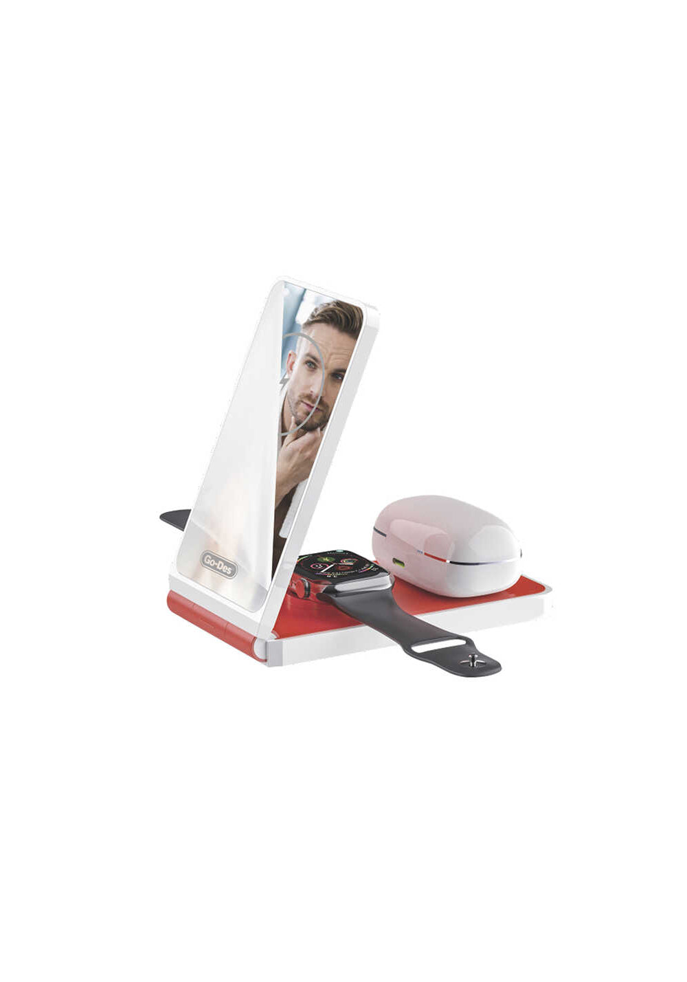 Go Des GD-WL766 Magnetik Wireless Hızlı Şarj Özellikli 4 in 1 Şarj İstasyonu 30W