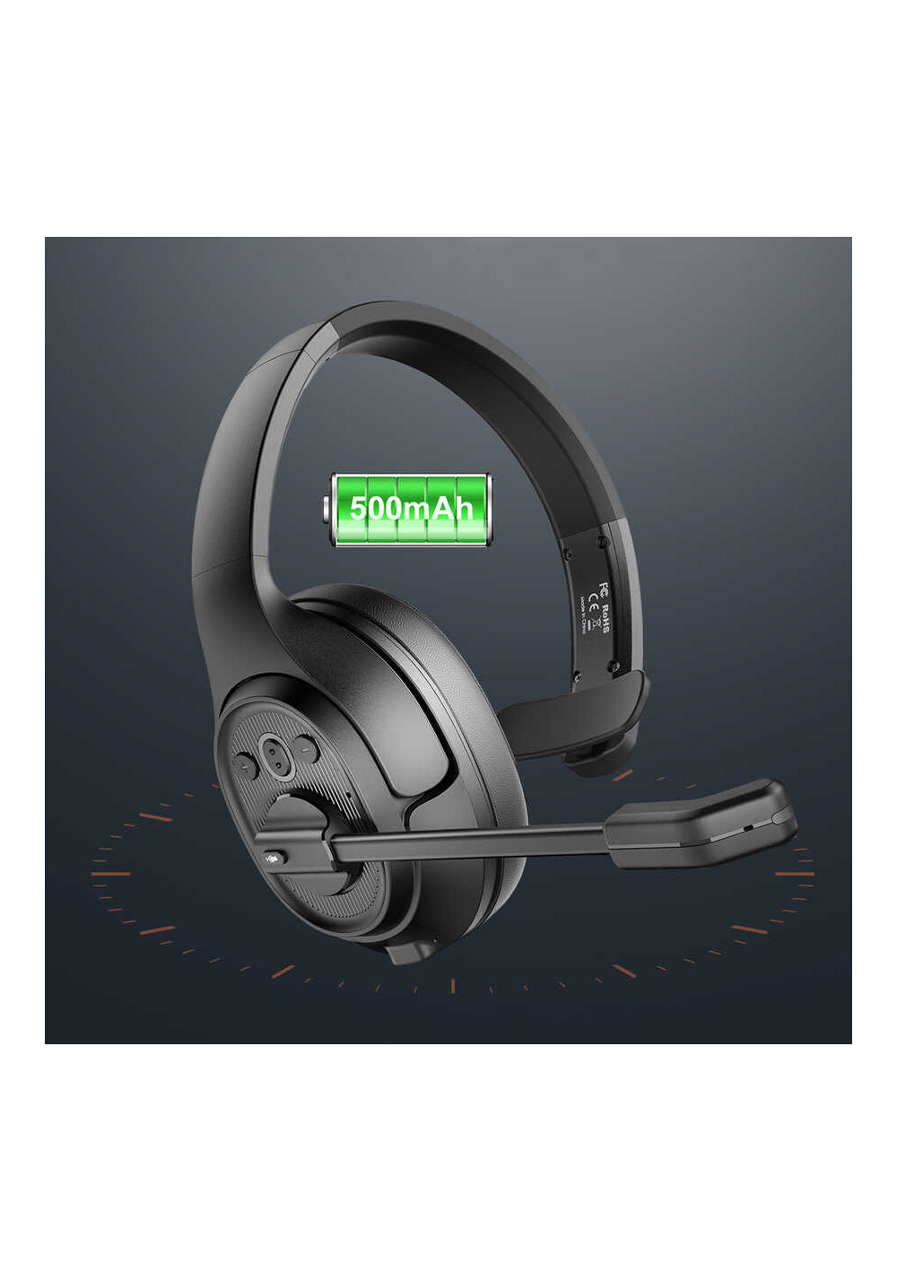 Eksa H1 Mikrofonlu Ayarlanabilir Başlıklı Kulak Üstü Gürültü Önleyici Mono Bluetooth Kulaklık