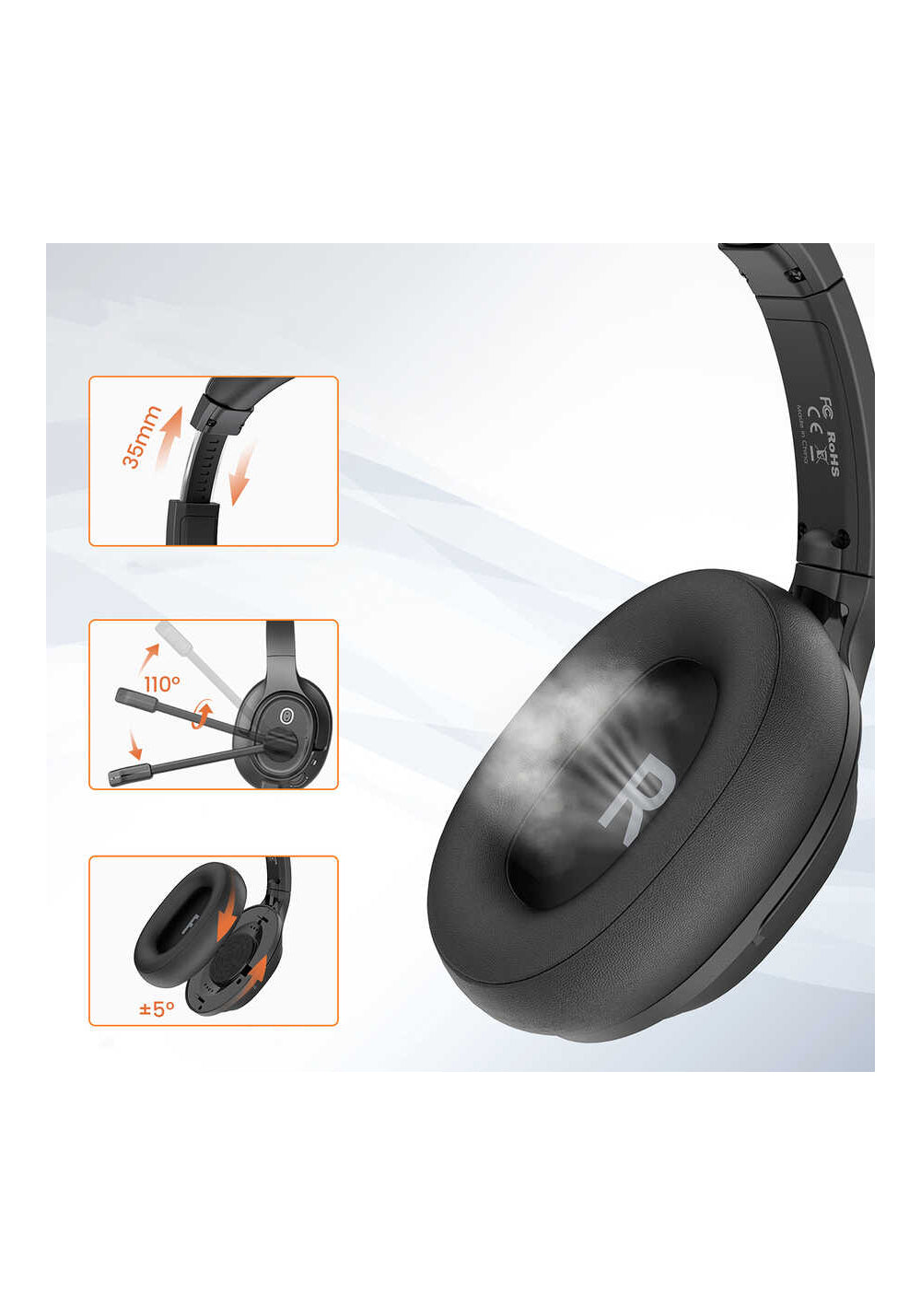 Eksa H2 Mikrofonlu Ayarlanabilir Başlıklı Kulak Üstü Gürültü Önleyici Bluetooth Kulaklık