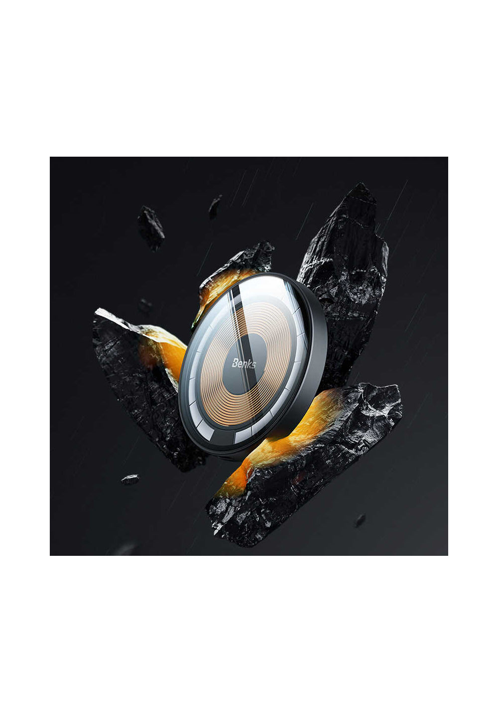 Benks W09 Şeffaf Görünümlü M-safe Wireless Şarj Aleti