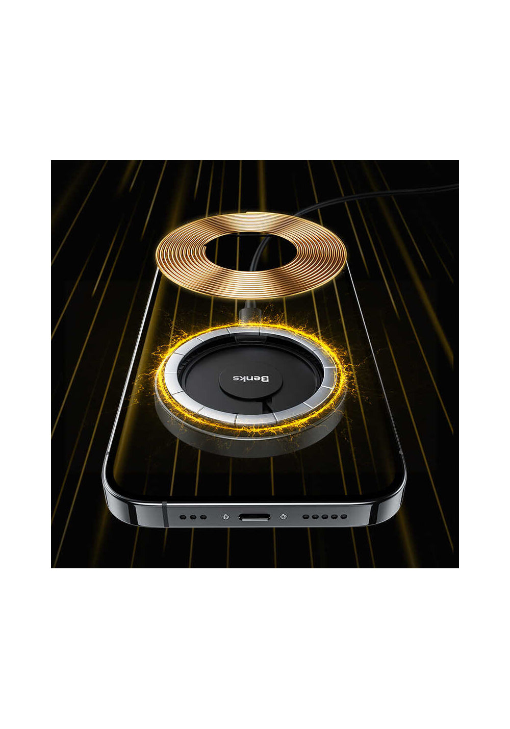 Benks W09 Şeffaf Görünümlü M-safe Wireless Şarj Aleti