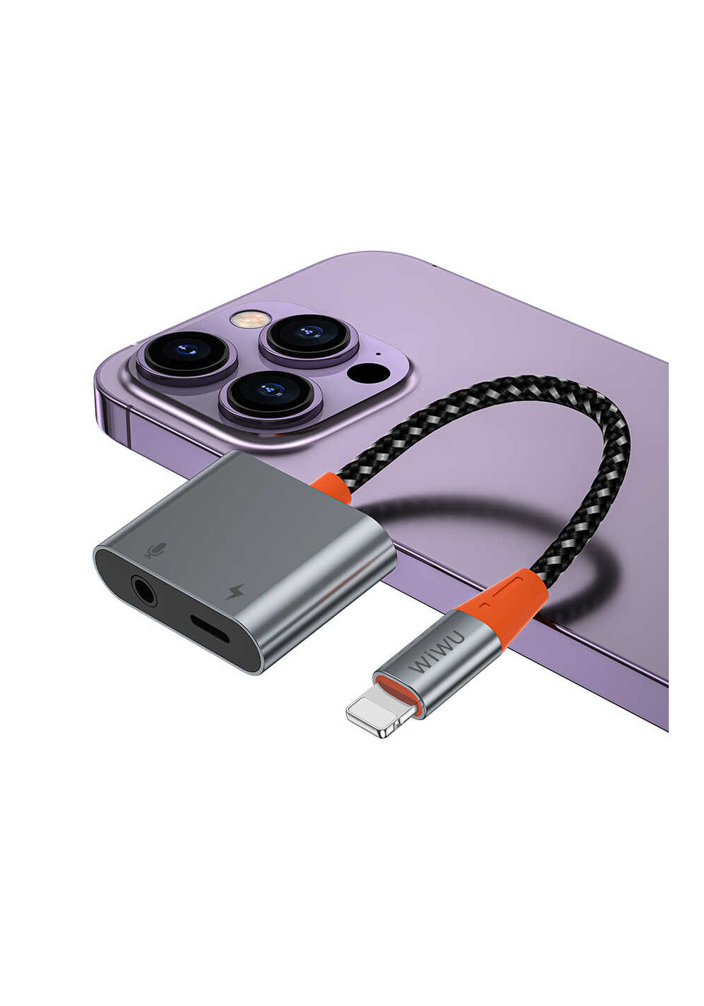 Wiwu LT08 Konuşma Destekli Lightning To 3.5mm Aux Çevirisi Ses Adaptörü