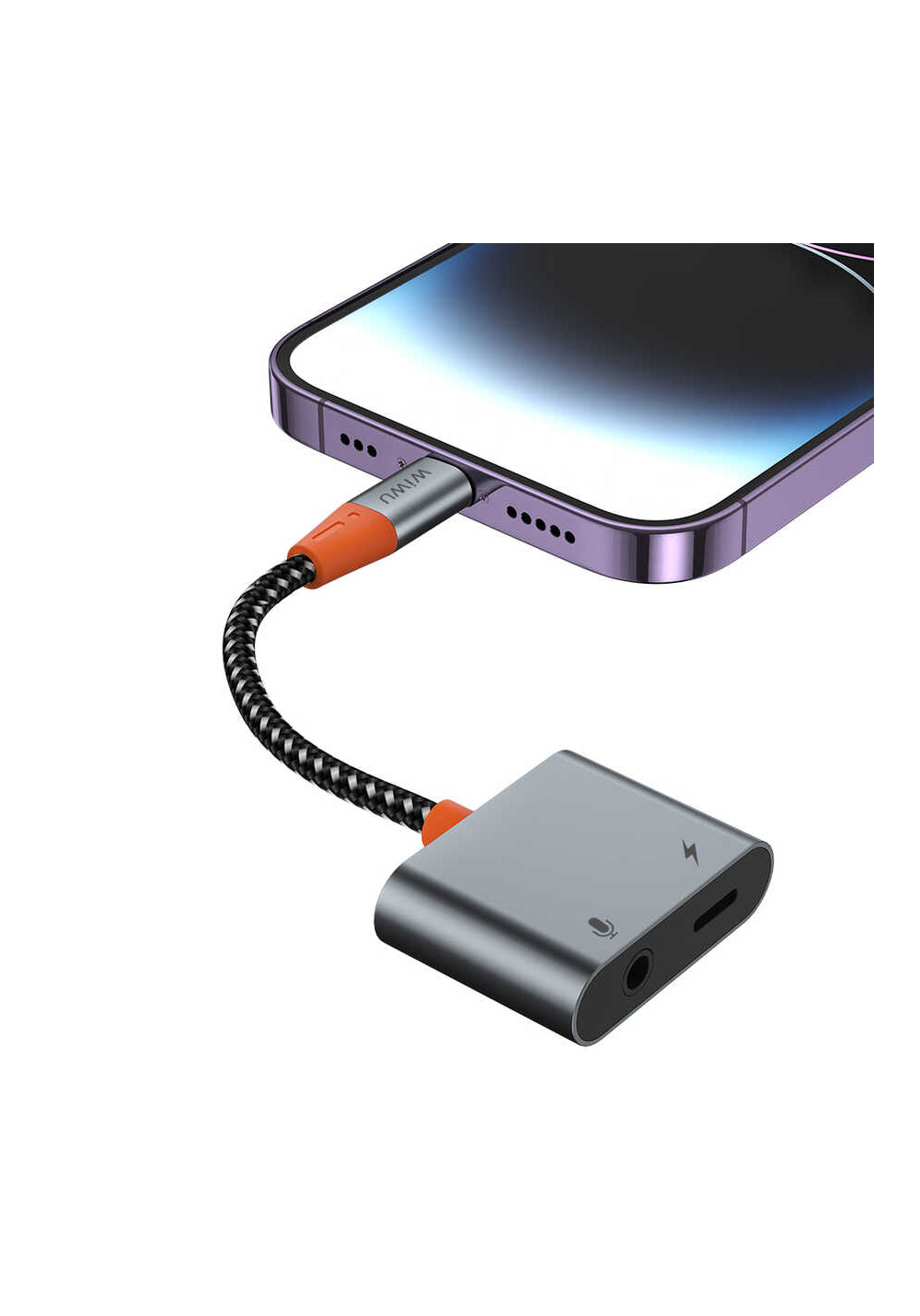 Wiwu LT08 Konuşma Destekli Lightning To 3.5mm Aux Çevirisi Ses Adaptörü