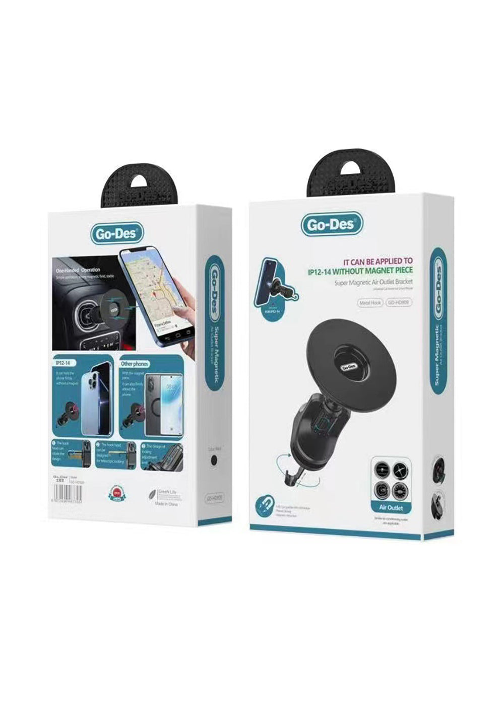 Go Des GD-HD909 Süper Magnetik 360 Derece Oynar Başlıklı Telefon Tutucu Havalandırma Tasarım