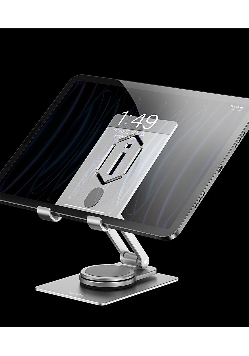 Wiwu ZM107 Taşınabilir Katlanabilir 360 Dönebilen Metal Telefon ve Tablet Standı