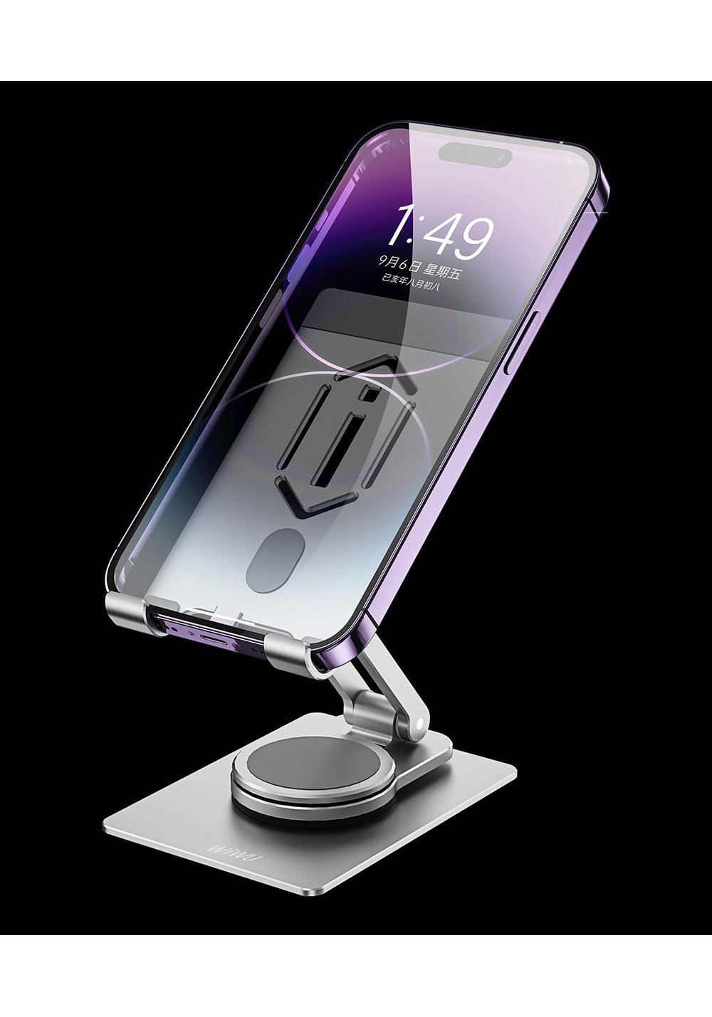 Wiwu ZM107 Taşınabilir Katlanabilir 360 Dönebilen Metal Telefon ve Tablet Standı